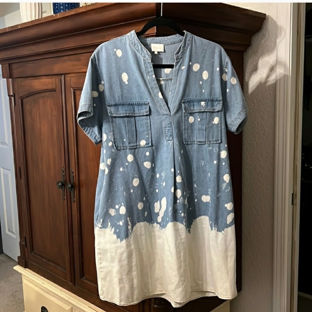 Entro Chambray bleached denim dress, size S